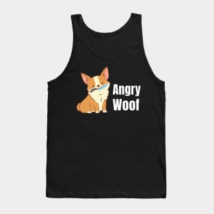 Angry Woof Cute Orange Corgi With Knife Tank Top